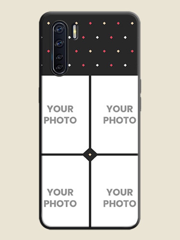 Custom Multicolor Dotted Pattern with 4 Image Holder on Space Black Custom Soft Matte Phone Cases - Oppo F15 - alternate view