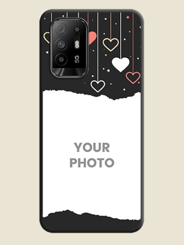 Custom Love Hangings with Splash Wave Picture on Space Black Custom Soft Matte Phone Back Cover - Oppo F19 Pro Plus 5G - alternate view