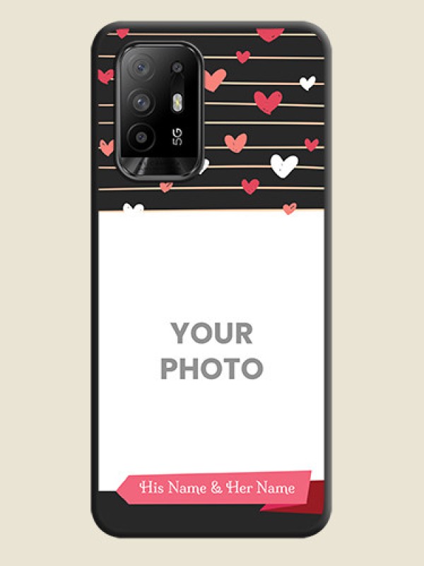 Custom Love Pattern with Name on Pink Ribbon  on Photo on Space Black Soft Matte Back Cover - Oppo F19 Pro Plus 5G - alternate view
