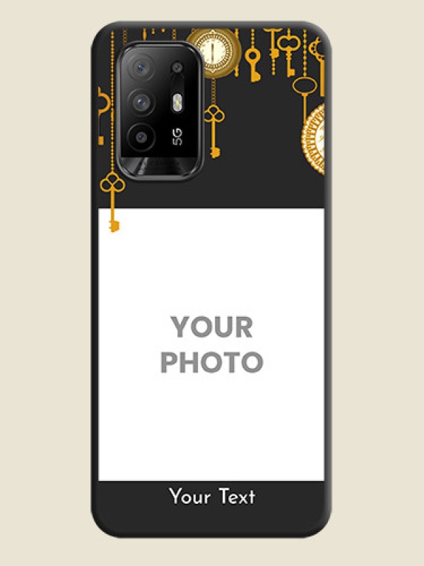 Custom Decorative Design with Text on Space Black Custom Soft Matte Back Cover - Oppo F19 Pro Plus 5G - alternate view