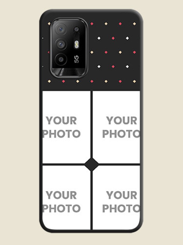 Custom Multicolor Dotted Pattern with 4 Image Holder on Space Black Custom Soft Matte Phone Cases - Oppo F19 Pro Plus 5G - alternate view