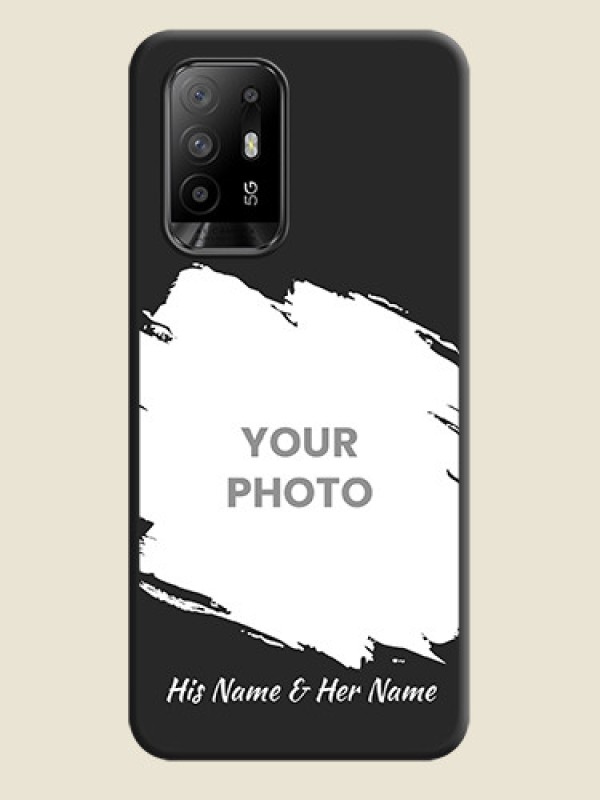 Custom Grunge Brush Strokes on Photo on Space Black Soft Matte Back Cover - Oppo F19 Pro Plus 5G - alternate view