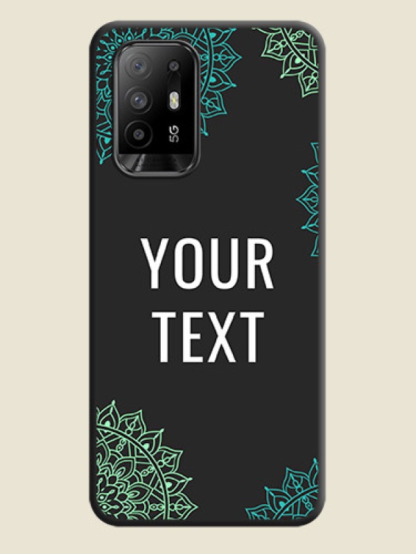 Custom Your Name with Floral Design on Space Black Custom Soft Matte Back Cover - Oppo F19 Pro Plus 5G - alternate view