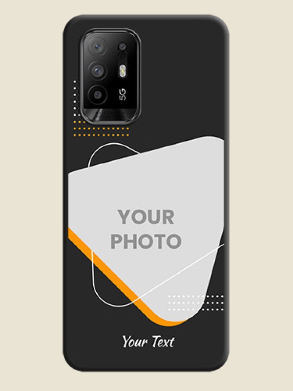 Custom Yellow Triangle on Photo on Space Black Soft Matte Phone Cover - Oppo F19 Pro Plus 5G - alternate view