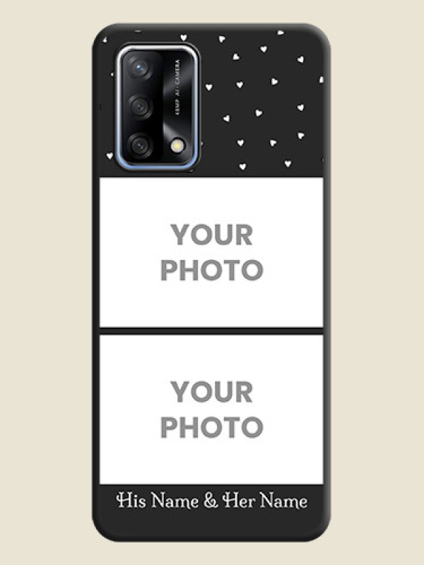 Custom Miniature Love Symbols with Name on Space Black Custom Soft Matte Back Cover - Oppo F19 - alternate view