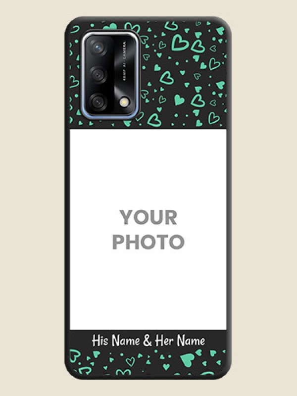 Custom Sea Green Indefinite Love Pattern on Photo on Space Black Soft Matte Mobile Cover - Oppo F19 - alternate view