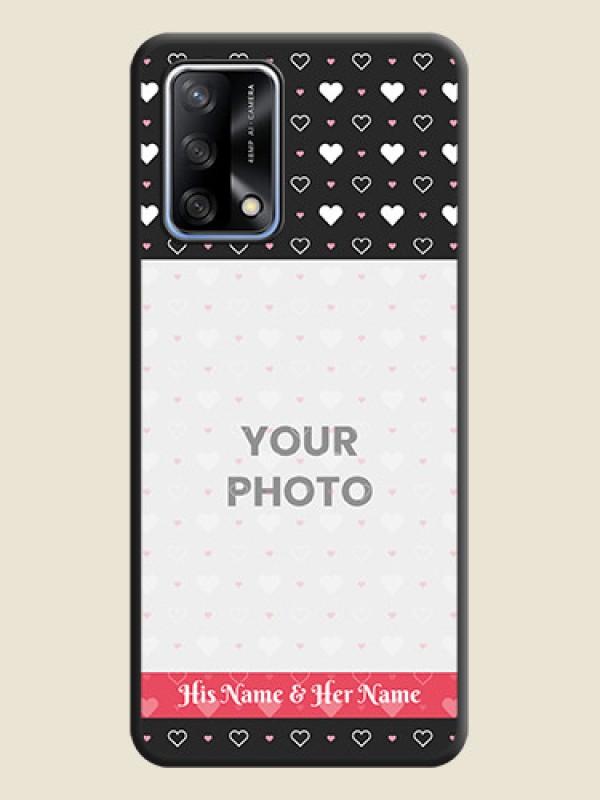 Custom White Color Love Symbols with Text Design on Photo on Space Black Soft Matte Phone Cover - Oppo F19 - alternate view