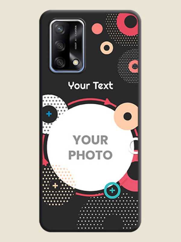 Custom Multicoloured Round Image on Personalised Space Black Soft Matte Cases - Oppo F19 - alternate view