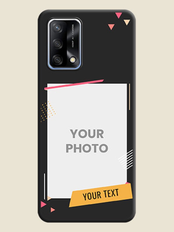 Custom Photo Frame with Triangle Small Dots on Photo on Space Black Soft Matte Back Cover - Oppo F19 - alternate view
