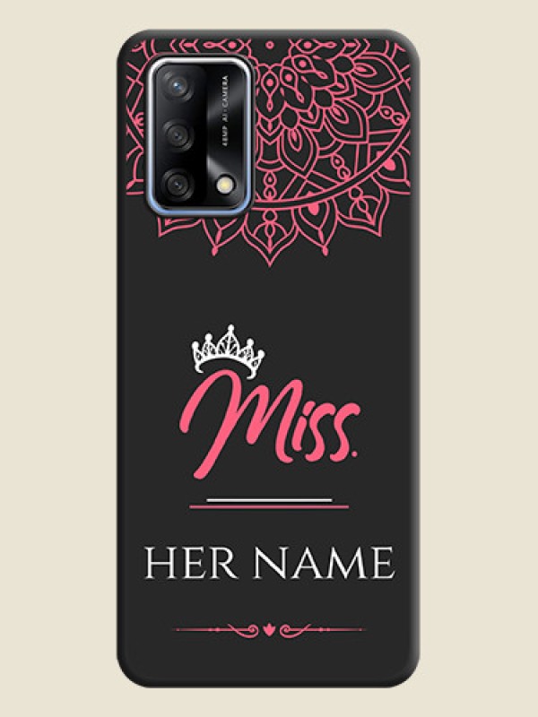 Custom Mrs Name with Floral Design on Space Black Personalized Soft Matte Phone Covers - Oppo F19 - alternate view