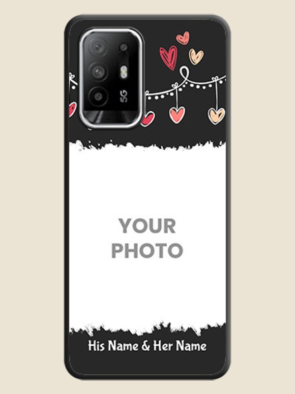 Custom Pink Love Hangings with Name on Space Black Custom Soft Matte Phone Cases - Oppo F19s - alternate view