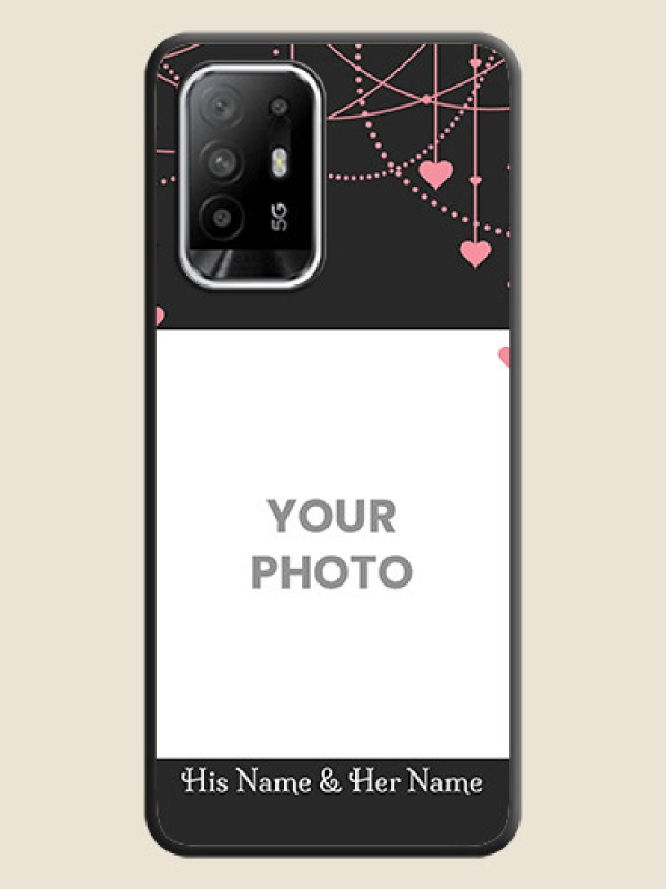 Custom Pink Love Hangings with Text on Space Black Custom Soft Matte Back Cover - Oppo F19s - alternate view