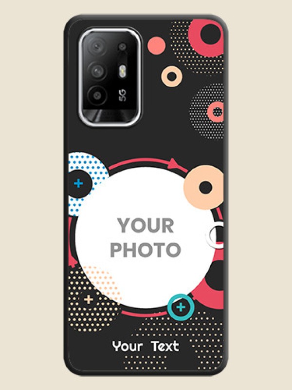Custom Multicoloured Round Image on Personalised Space Black Soft Matte Cases - Oppo F19s - alternate view