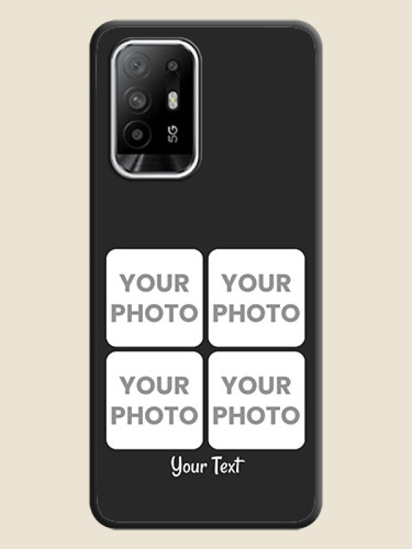 Custom Floral Art with 6 Image Holder on Photo on Space Black Soft Matte Mobile Case - Oppo F19s - alternate view