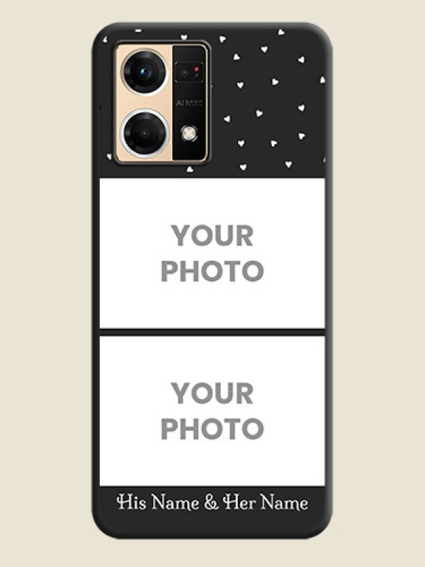 Custom Miniature Love Symbols with Name on Space Black Custom Soft Matte Back Cover - Oppo F21 Pro 4G - alternate view