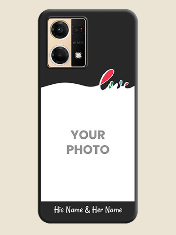 Custom Fall in Love Pattern with Picture on Photo on Space Black Soft Matte Mobile Case - Oppo F21 Pro 4G - alternate view