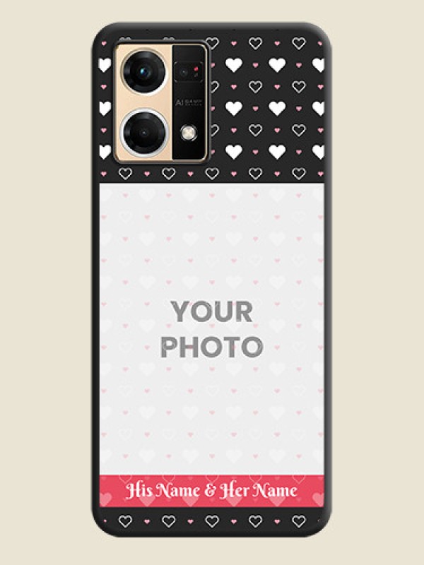 Custom White Color Love Symbols with Text Design on Photo on Space Black Soft Matte Phone Cover - Oppo F21 Pro 4G - alternate view
