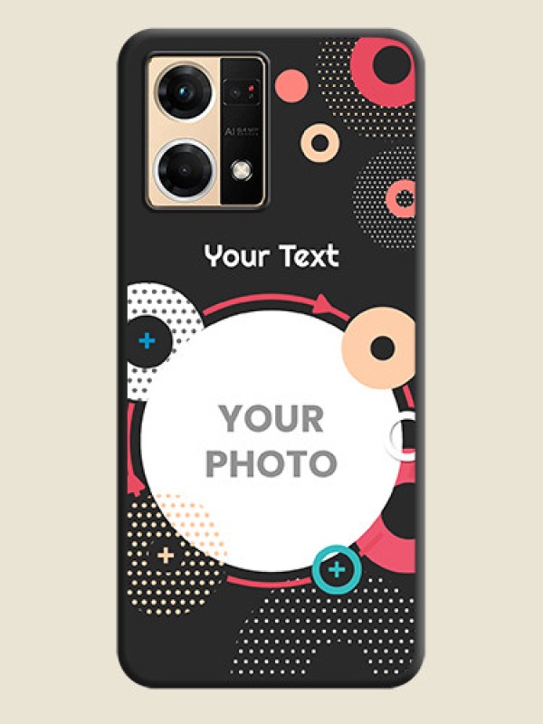 Custom Multicoloured Round Image on Personalised Space Black Soft Matte Cases - Oppo F21 Pro 4G - alternate view