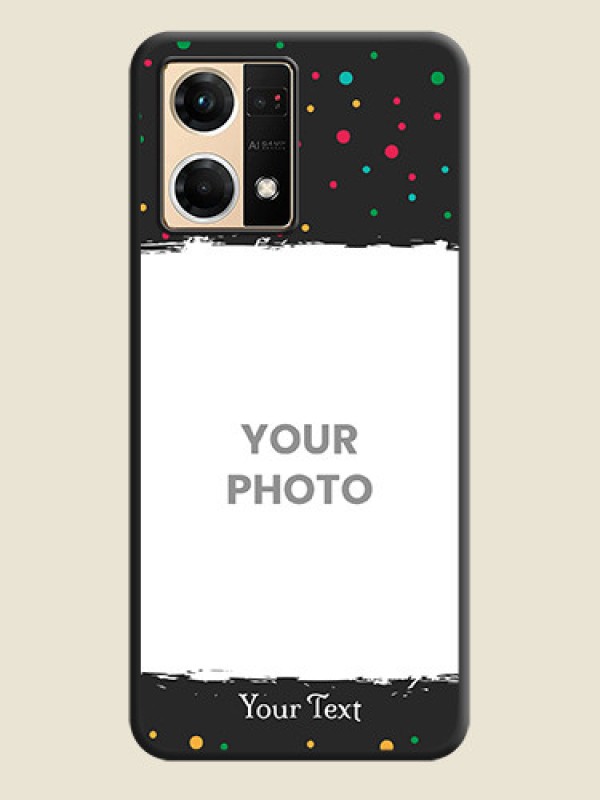 Custom Multicolor Dotted Pattern with Text on Space Black Custom Soft Matte Phone Back Cover - Oppo F21 Pro 4G - alternate view