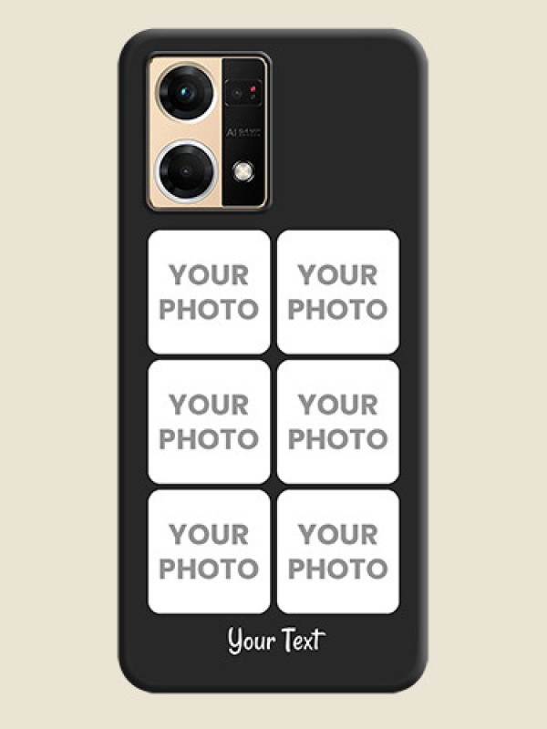 Custom Floral Art with 6 Image Holder on Photo on Space Black Soft Matte Mobile Case - Oppo F21 Pro 4G - alternate view