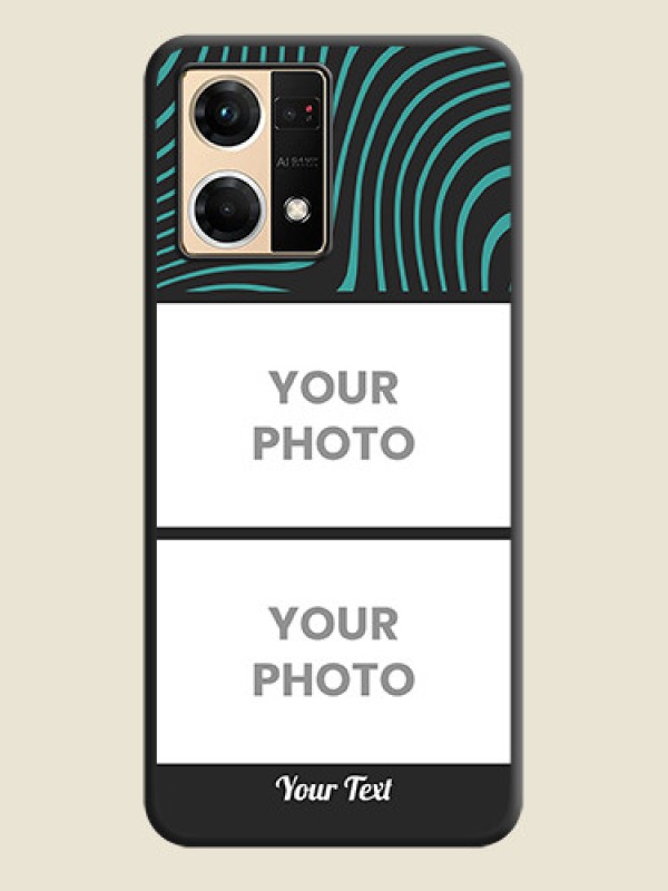 Custom Wave Pattern with 2 Image Holder on Space Black Personalized Soft Matte Phone Covers - Oppo F21 Pro 4G - alternate view