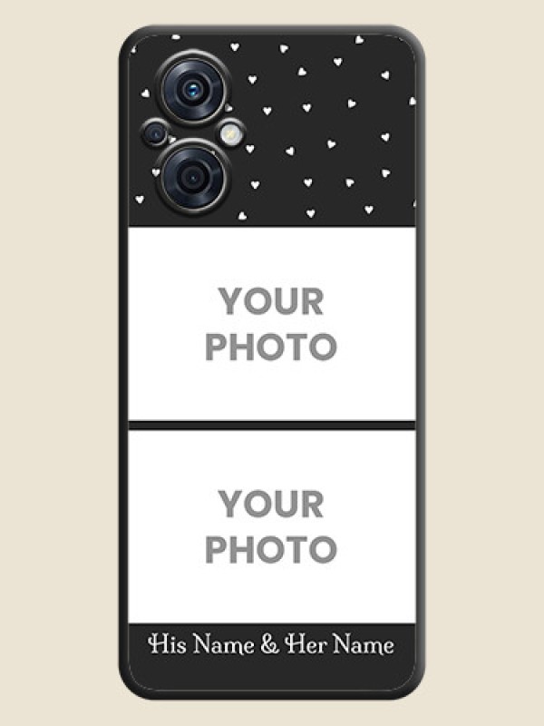 Custom Miniature Love Symbols with Name on Space Black Custom Soft Matte Back Cover - Oppo F21 Pro 5G - alternate view