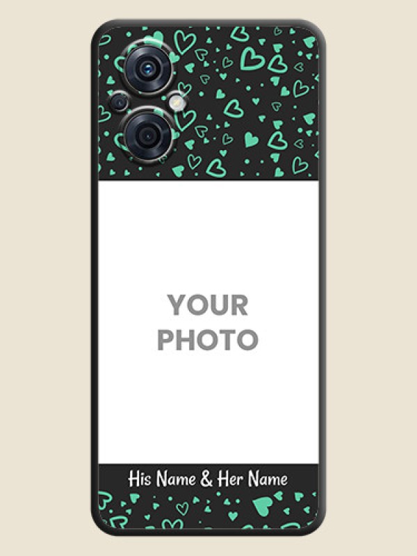 Custom Sea Green Indefinite Love Pattern on Photo on Space Black Soft Matte Mobile Cover - Oppo F21 Pro 5G - alternate view