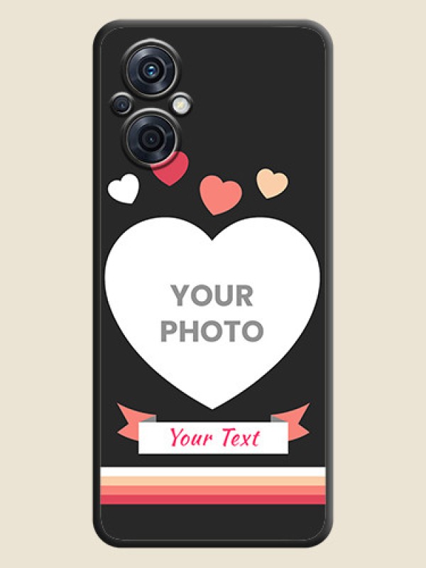 Custom Love Shaped Photo with Colorful Stripes on Personalised Space Black Soft Matte Cases - Oppo F21 Pro 5G - alternate view