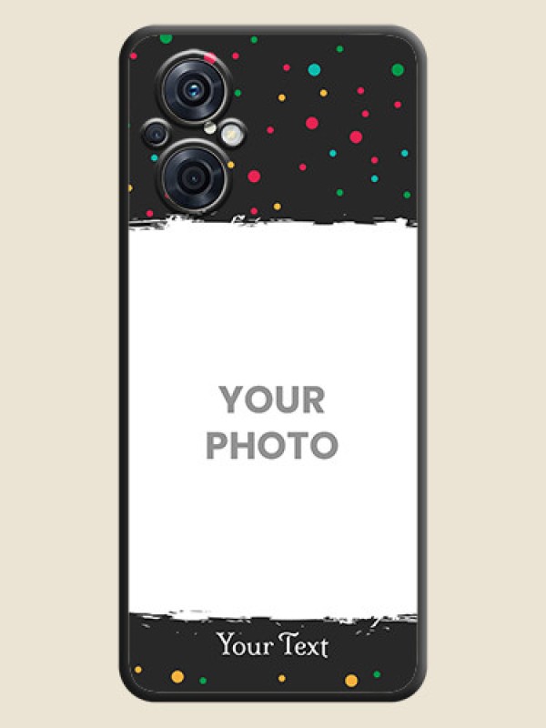 Custom Multicolor Dotted Pattern with Text on Space Black Custom Soft Matte Phone Back Cover - Oppo F21 Pro 5G - alternate view