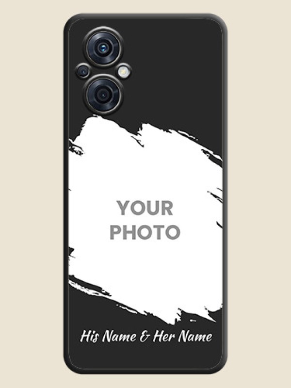 Custom Grunge Brush Strokes on Photo on Space Black Soft Matte Back Cover - Oppo F21 Pro 5G - alternate view