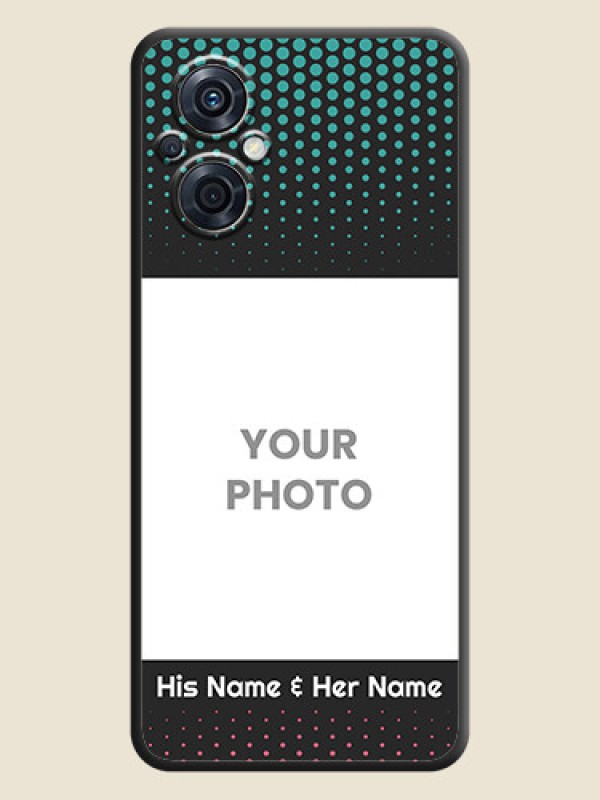 Custom Faded Dots with Grunge Photo Frame and Text on Space Black Custom Soft Matte Phone Cases - Oppo F21 Pro 5G - alternate view