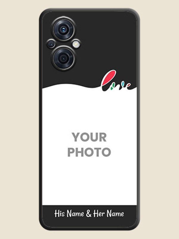 Custom Fall in Love Pattern with Picture on Photo on Space Black Soft Matte Mobile Case - Oppo F21s Pro 5G - alternate view