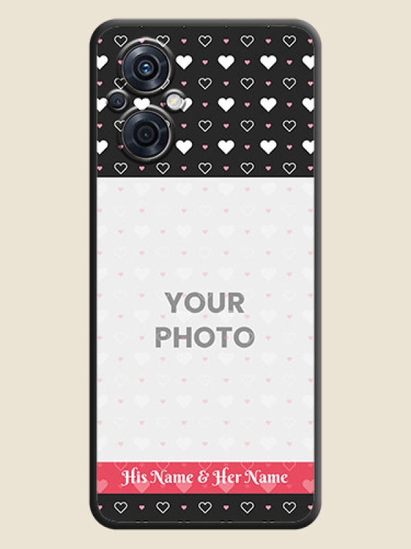 Custom White Color Love Symbols with Text Design on Photo on Space Black Soft Matte Phone Cover - Oppo F21s Pro 5G - alternate view