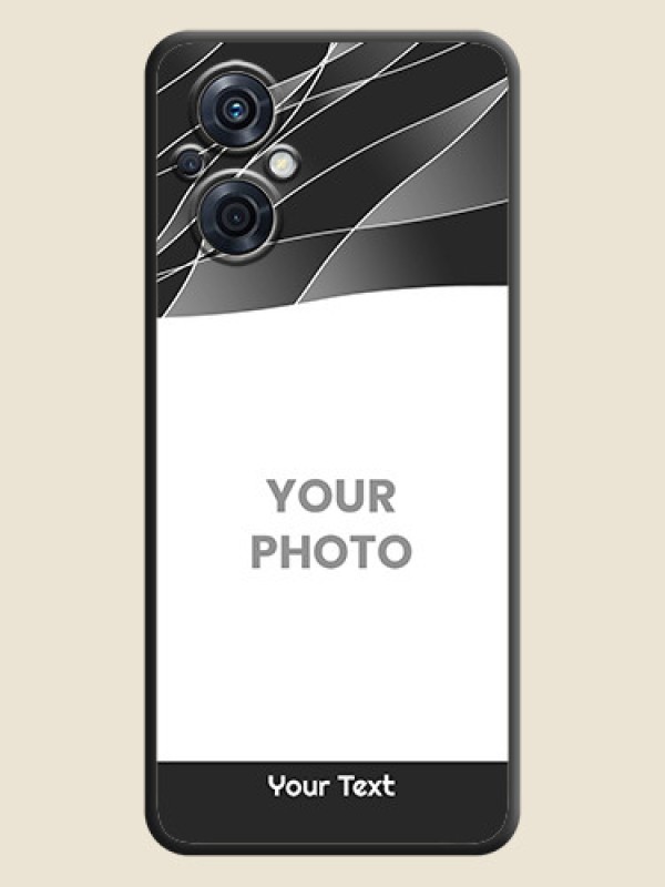 Custom Mixed Wave Lines on Photo on Space Black Soft Matte Mobile Cover - Oppo F21s Pro 5G - alternate view
