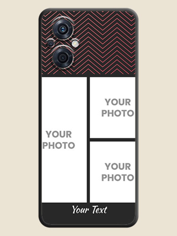 Custom Wave Pattern with 3 Image Holder on Space Black Custom Soft Matte Back Cover - Oppo F21s Pro 5G - alternate view