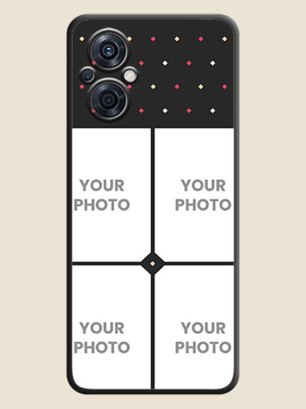 Custom Multicolor Dotted Pattern with 4 Image Holder on Space Black Custom Soft Matte Phone Cases - Oppo F21s Pro 5G - alternate view