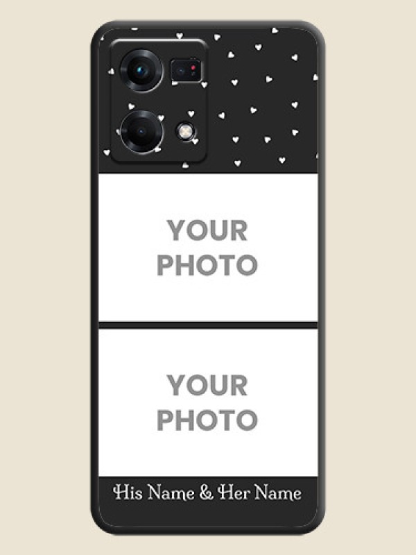 Custom Miniature Love Symbols with Name on Space Black Custom Soft Matte Back Cover - Oppo F21s Pro - alternate view