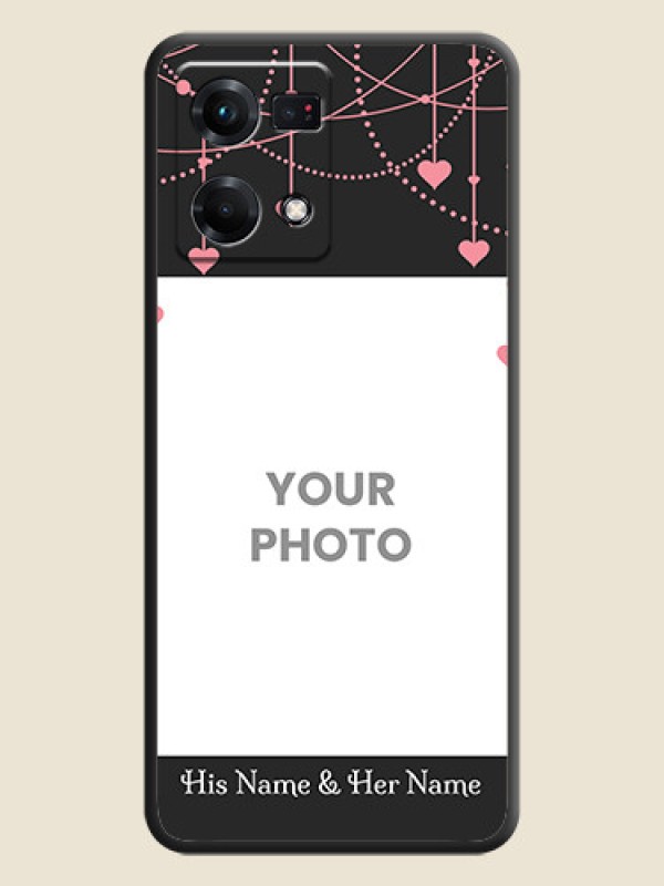 Custom Pink Love Hangings with Text on Space Black Custom Soft Matte Back Cover - Oppo F21s Pro - alternate view