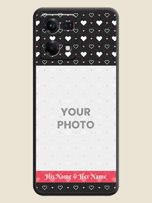 Custom White Color Love Symbols with Text Design on Photo on Space Black Soft Matte Phone Cover - Oppo F21s Pro - alternate view