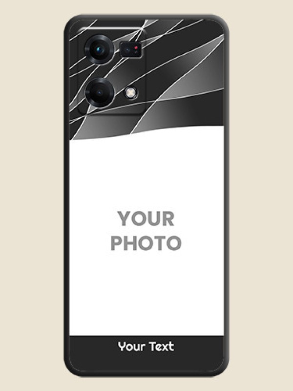 Custom Mixed Wave Lines on Photo on Space Black Soft Matte Mobile Cover - Oppo F21s Pro - alternate view