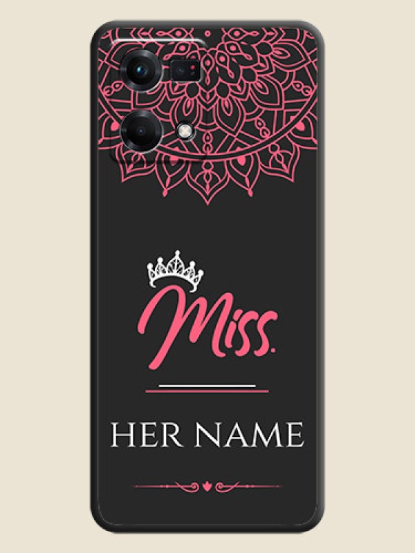 Custom Mrs Name with Floral Design on Space Black Personalized Soft Matte Phone Covers - Oppo F21s Pro - alternate view
