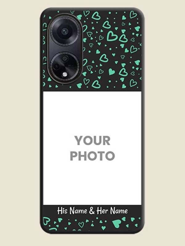Custom Sea Green Indefinite Love Pattern - Photo on Space Black Soft Matte Mobile Cover - Oppo F23 5G - alternate view