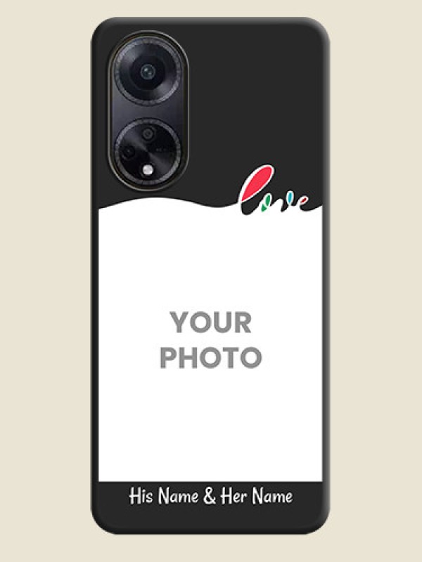 Custom Fall in Love Pattern with Picture - Photo on Space Black Soft Matte Mobile Case - Oppo F23 5G - alternate view