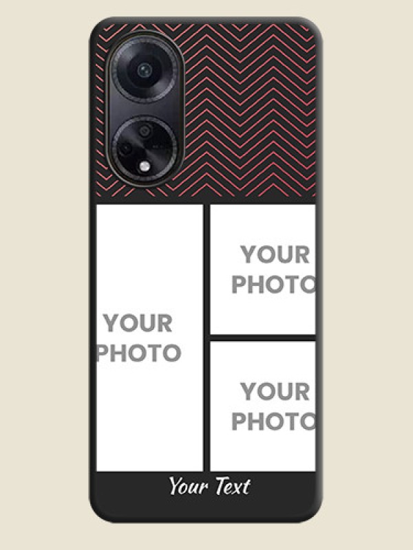 Custom Wave Pattern with 3 Image Holder on Space Black Custom Soft Matte Back Cover - Oppo F23 5G - alternate view