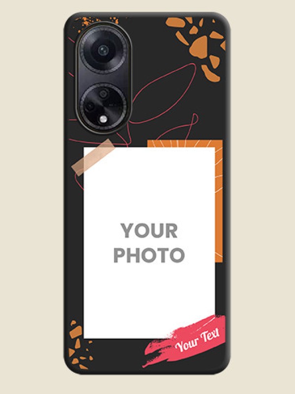 Custom Orange Photo Frame on Space Black Custom Soft Matte Phone Back Cover - Oppo F23 5G - alternate view