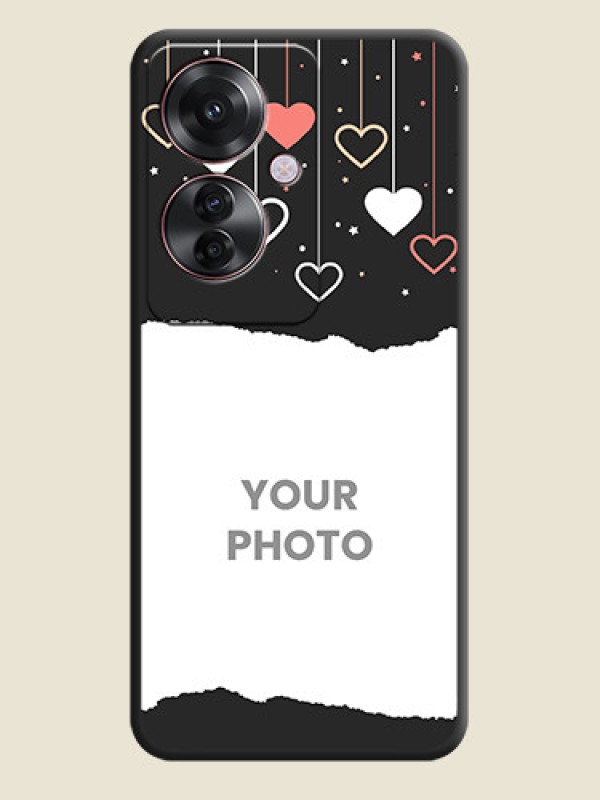 Custom Love Hangings with Splash Wave Picture On Space Black Custom Soft Matte Mobile Back Cover - Oppo F25 Pro 5G - alternate view