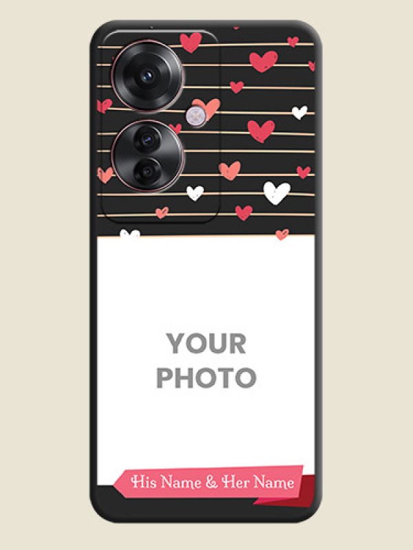 Custom Love Pattern with Name on Pink Ribbon on Photo On Space Black Custom Soft Matte Mobile Back Cover - Oppo F25 Pro 5G - alternate view