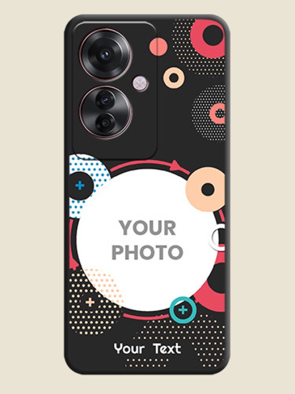 Custom Multicoloured Round Image On Space Black Custom Soft Matte Mobile Back Cover - Oppo F25 Pro 5G - alternate view