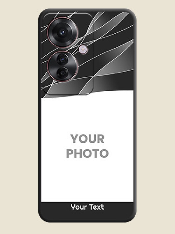Custom Mixed Wave Lines on Photo On Space Black Custom Soft Matte Mobile Back Cover - Oppo F25 Pro 5G - alternate view