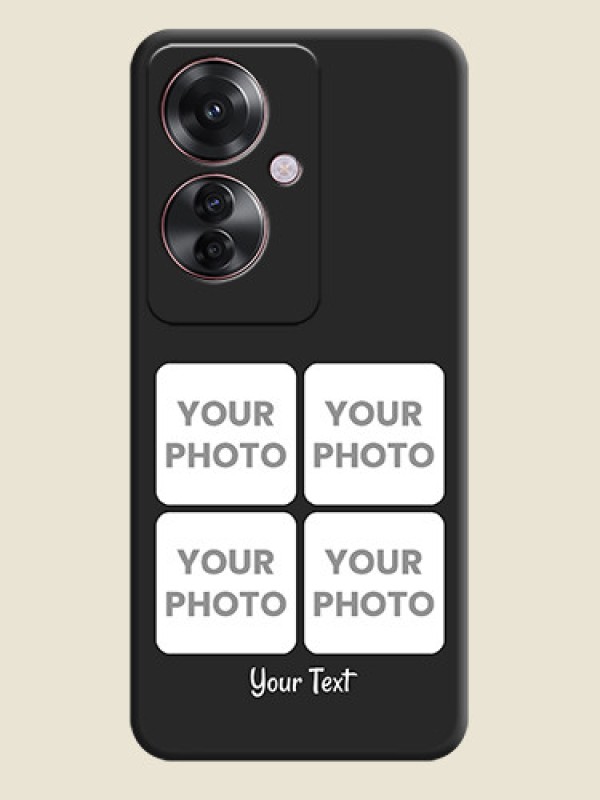 Custom Floral Art with 6 Image Holder on Photo On Space Black Custom Soft Matte Mobile Back Cover - Oppo F25 Pro 5G - alternate view